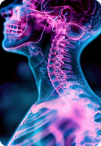 Cervical disc replacement illustration